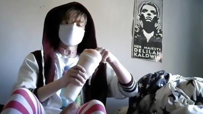 Cute femboy using his fleshlight until he cums, Amateur, Big Cock, Cumshot