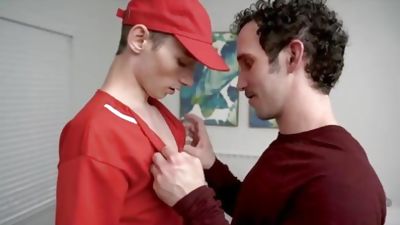 FamilyDick - Horny Stepdad Fucks His Twink Stepson After Baseball Practice, Blowjob, Cumshot, Masturbating
