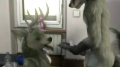 GAY FURRY (ANIMATED YIFF) - Muscle Dragon & Stag Slut Head Fuck [Flash], Big Cock, Blowjob, Fetish