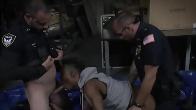 GAY PATROL - Crooked Cops Bust A Black Thug And Fuck Him Real Good, Big Cock, Black, Blowjob, Gay