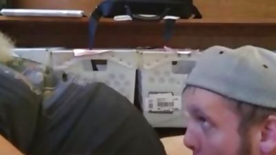 Straight (yeah right) bear Serviced - Nice Moaning!, Blowjob, Creampie, Swallow, Gay