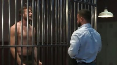RagingStallion Rough Interracial Fucking Behind Bars WITH A COP, Anal, Big Cock, Gay, Raging Stallion, Colby Keller