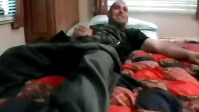 Gay stud receives a blowjob and wanks his dick until he cums, Blowjob, Hairy, Masturbating