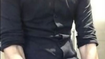 Sexy waiter shows his HUGE cock in the restaurant bathroom, Amateur, Big Cock, Solo