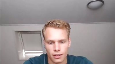 Dutch Guy strips and wanks, Amateur, Masturbating, Webcam