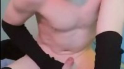 femboy with makeup riding dildo till he cums (lots of eye contact) :3, Cumshot, Dildo, Solo