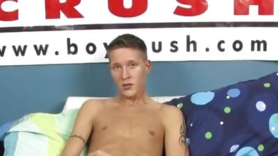 Blond athletic twink Ryan Conners jacks off after interview, Casting, Solo, Teen, Boy Crush