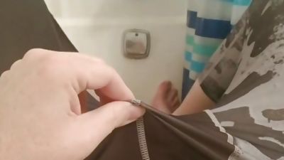 Desperate male wetting tights and briefs, Amateur, Lingerie, Solo