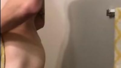 Horny male plays with big cock and ass after shower, Amateur, Masturbating, Solo