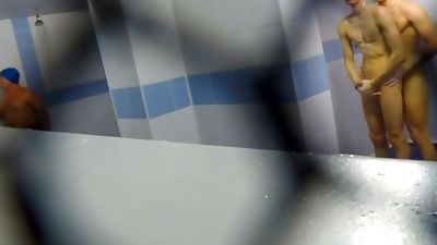 PUBLIC SHOWER PLAYERS, Anal, Handjob, Masturbating, Public