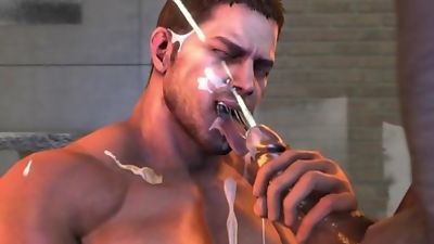 Chris Redfield job, Big Cock, Creampie, Facial