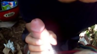 SUCKING A FRIEND AT THE BACKYARD, Asian, Blowjob, Handjob