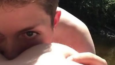 teen twink eating and slapping teens ass by the river, Ass, Jocks, Ass Licking