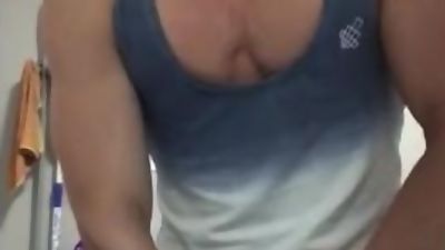 Jerking off in work bathroom, European, Cumshot, Mature