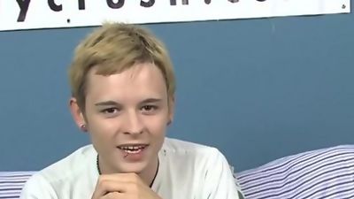 Nice guy answers questions before stripping and jerking off, Big Cock, Blonde, Dildo, Boy Crush