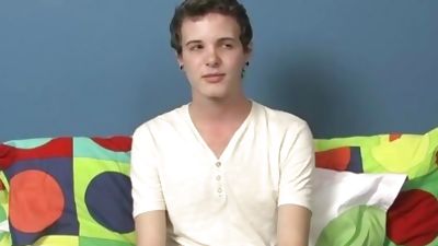 Interviewed twink unloads his cum during masturbation, Casting, Masturbating, Solo, Boy Crush