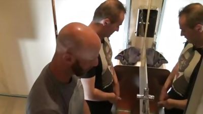 Aymeric DEVILLE fucked bareback in public toilett by daddy top, Ass, Blowjob, Creampie, Aymeric Deville