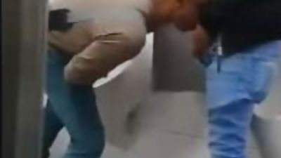 Having fun at the URINALS / CRUISING, Big Cock, Blowjob, Cumshot