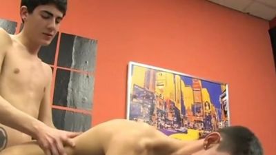 Enticing young twink gets his cock sucked before bareback, Blowjob, Cumshot, Masturbating, Gay, Bare Twinks