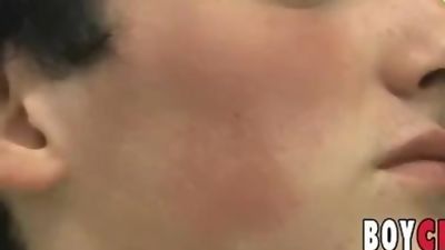 Twink interviewed before he strips and works his ass, Casting, Cumshot, Teen, Boy Crush