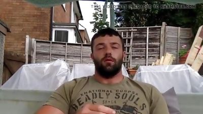 tommylads horny wank in the garden full load, Masturbating, Gay