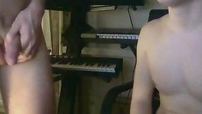 Cute Young Blond Boyfriends, Big Cock, Masturbating, Webcam