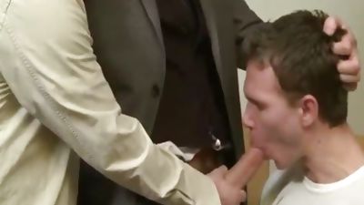 Father Watches Doctor plow His Son, Old And Young, Teen, Uniform