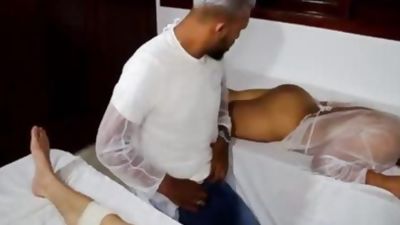 Patient Threeway, Threesome, Gay, Bareback