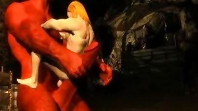 Demon Orc Is Taken Captive And Things acquire tasty!, Big Cock, Hardcore, Small Cock