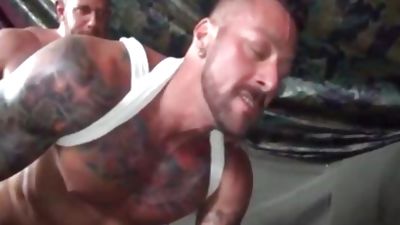 MILITARY BEARS TUNING THEIR GUN FOR butthole BATTLE, Ass, Blowjob, Gay
