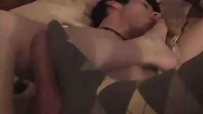 Restrained and horny twink loves sucking on toes for fun, Big Cock, Facial, Fetish, Boy Feast