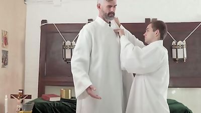 Religious twink spreads legs for balls deep and bare railing, Big Cock, Blowjob, Legs, Spread