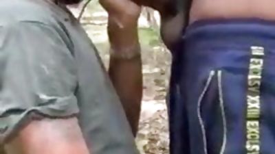 Exhib, crusing blowjob in the middle of the forest, Amateur, Black, Masturbating