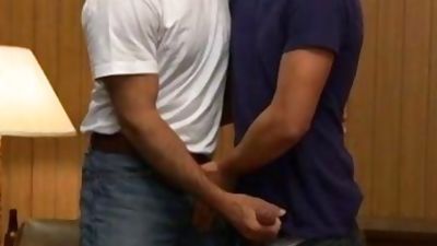 Chads stand while daddy blows them sloppily on his knees, Legs, Handjob, Mature, Gay