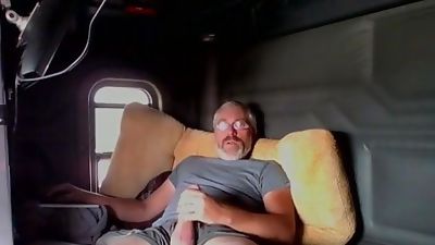 Watching all the hot truckers go by, Handjob, Masturbating, Solo, Gay