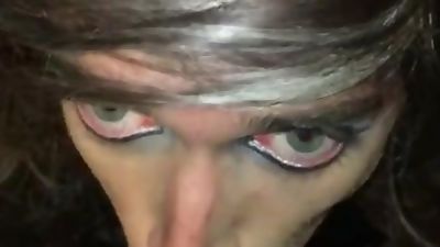 Sissy Fag Crossdresser CD Britney Sucks black cock, Amateur, Black, Blowjob, Crossdresser