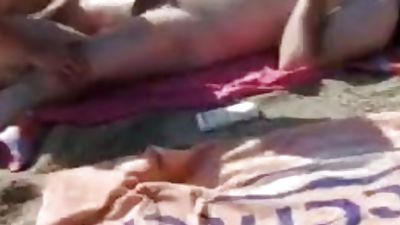 Twink sucks and rides daddy on the beach, Anal, Big Cock, Old And Young, Beach, Gay, Swimsuit