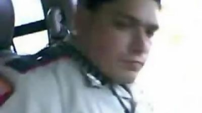 Real life cop jerking off in patrol car, Homemade, Outdoor, Gay