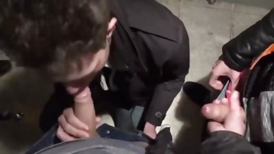 Bareback foursome at the parking, Anal, Big Cock, Brunette