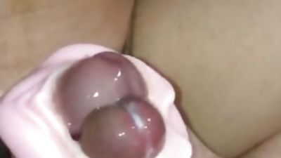 2 guys share pocket pussy, Cumshot, Masturbating, POV