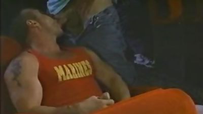 Movie theatre blowjob II, Blowjob, Cumshot, Deepthroat