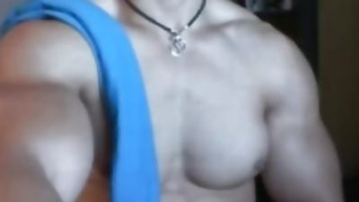 Bodybuilder Cam Flexing amd JO, Solo, Webcam, Muscle, Bodybuilder