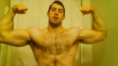 Cocky bodybuilder Flexing, Amateur, Hairy, Massage