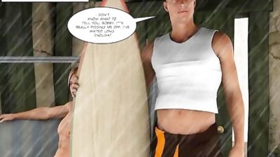Gay Surfers Beach Paradise 3D Animated Comics or Gay Hentai Cartoon Story, Bikini, Blowjob, Gay, HD Porn, 3D Gay World