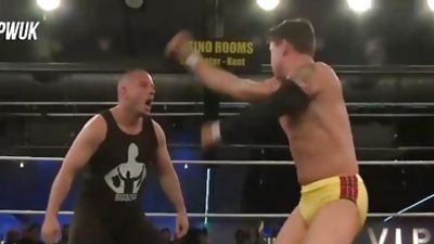 Irish Muslce Stud in Thin Spandex Trunks Enters Rumble - Constant Adjusting, Fetish, Gay, Muscle