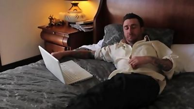 Tattoo'd and sexy Dave is horny when he gets off work HD, Masturbating, Solo, Gay, Club Stroke