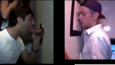 Boy sucks penis at a gloryhole, Big Cock, Blowjob, Gloryhole