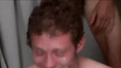 Handsome dude giving us oral pleasure, Anal, Blowjob, Cumshot, Bukkake Boys