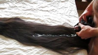 Ponytail cum, Amateur, Handjob, Masturbating, Gay