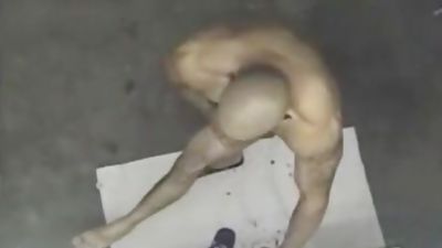 Hot Soldier in Iraq showering, Black, Masturbating, Gay